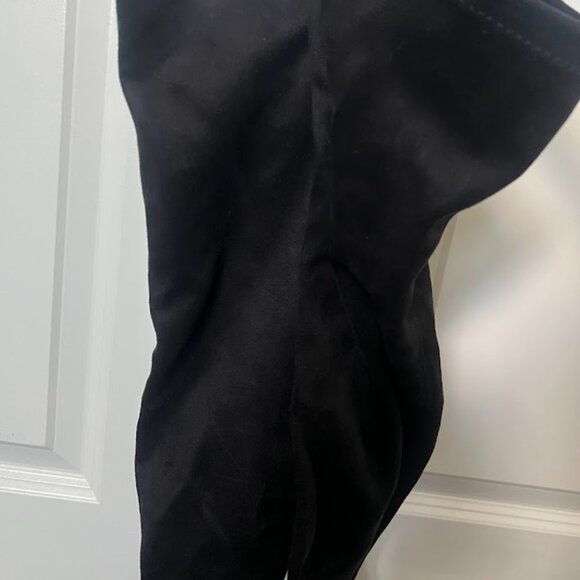 SODA Black Microsuede Stretch Over The Knee Boots Size 6 - Picture 2 of 9
